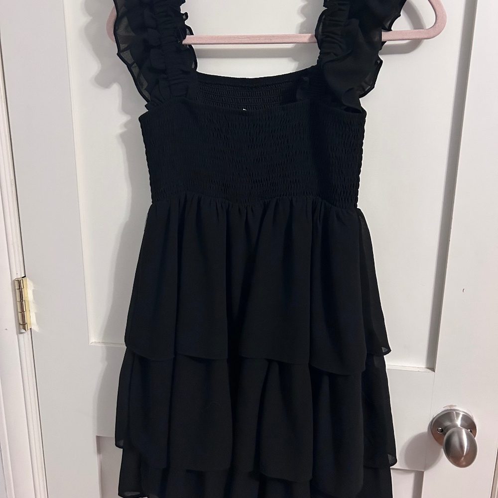 Black ruffle dress